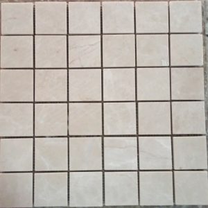 5x5 cm Cilalı Bej Mermer Mozaik